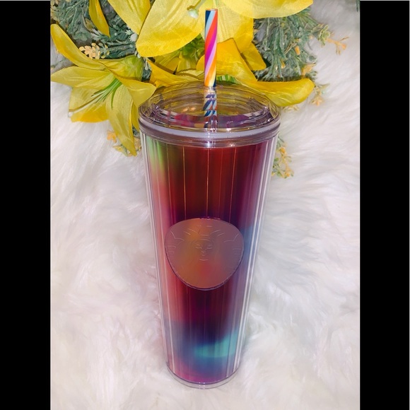 Starbucks Multi Colored Rainbow Kaleidoscope Dome Cup Tumbler 24oz Venti 2020 - Picture 14 of 15